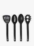John Lewis Nylon Kitchen Utensils, Set of 4, Black