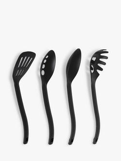 John Lewis Nylon Kitchen Utensils, Set of 4, Black - view 2, Black