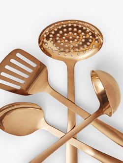 John Lewis Stainless Steel Kitchen Utensils, Set of 4, Copper - view 2, Copper