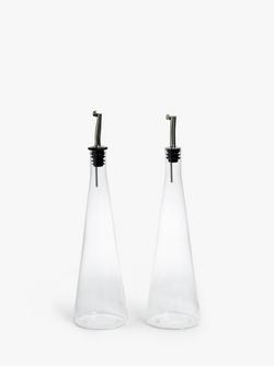 John Lewis Glass Oil & Vinegar Drizzler Set, Clear, Clear