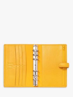 Filofax Personal Finsbury Leather Personal Organiser, Mustard - view 2, Mustard