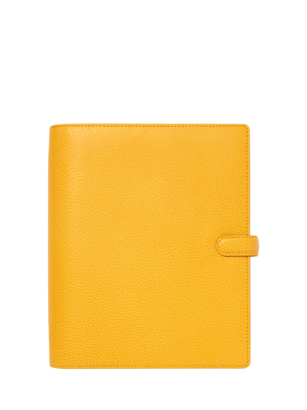 Filofax A5 Finsbury Leather Personal Organiser, Mustard, Mustard