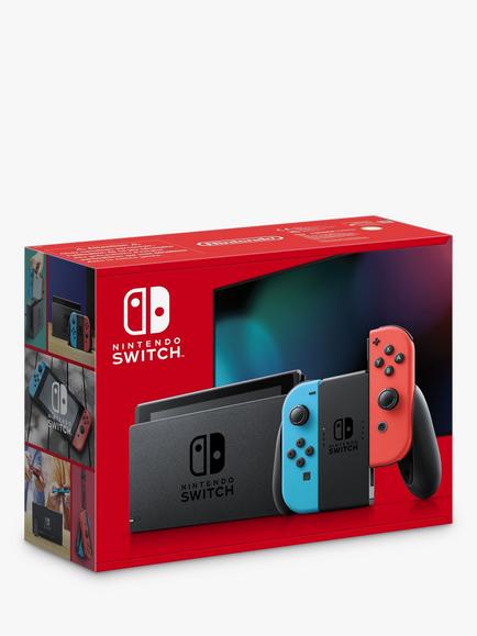 Nintendo Switch 1.1 32GB Console with Joy-Con, Neon Red/Blue, Neon Red/Blue