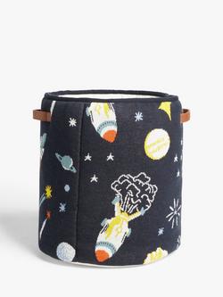 John Lewis Outer Space Knit Storage Basket, Blue - view 2, Blue