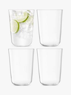 LSA International Arc Stackable Glass Tumber, Set of 4, 550ml, Clear, Clear