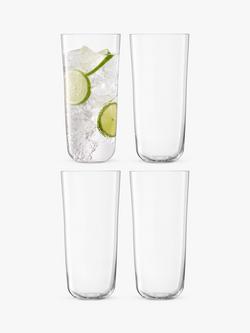 LSA International Arc Stackable Glass Highball, Set of 4, 550ml, Clear, Clear