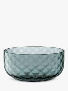 LSA International Dapple Low Glass Bowl, 12cm, Blue