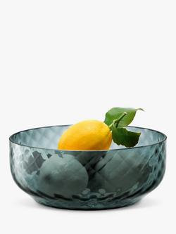 LSA International Dapple Low Glass Serving Bowl, 22.4cm - view 2, Blue
