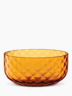 LSA International Dapple Low Glass Bowl, 12cm, Amber