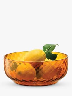 LSA International Dapple Low Glass Serving Bowl, 22.4cm - view 2, Amber