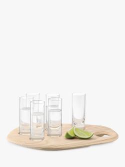 LSA International Palette 6 Shot Glass Set on Ash Wood Board - view 2, Clear