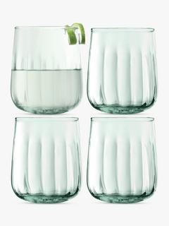 LSA International Mia Glass Tumblers, Set of 4, 410ml, Green