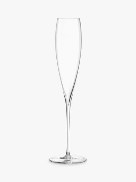 LSA International Savoy Glass Champagne Flutes, 200ml, Set of 2, Clear - view 2, Clear