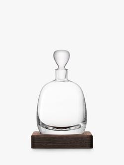LSA International Whisky Decanter & Walnut Wood Base, 1.3L, Clear, Clear