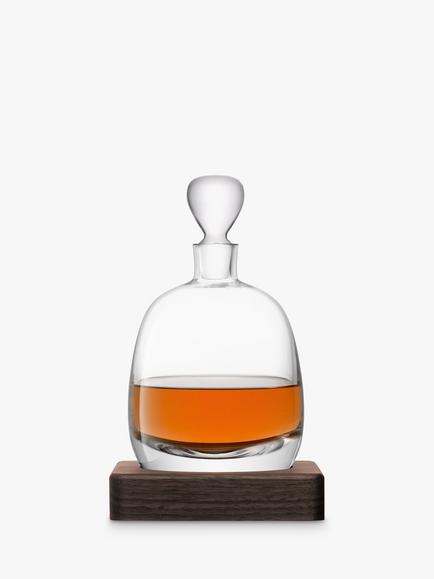 LSA International Whisky Decanter & Walnut Wood Base, 1.3L, Clear - view 2, Clear