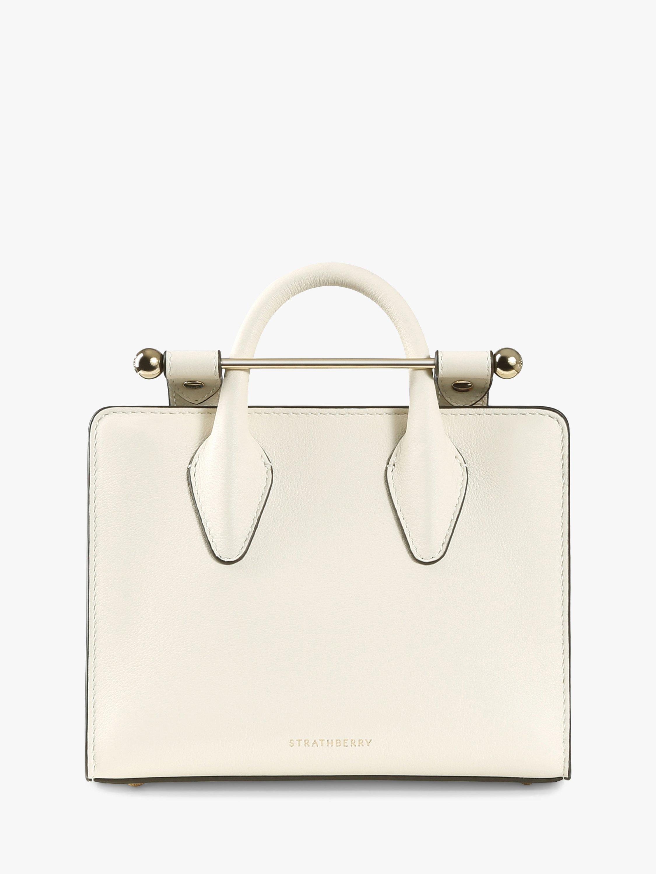 Strathberry Nano Leather Tote Bag, Vanilla