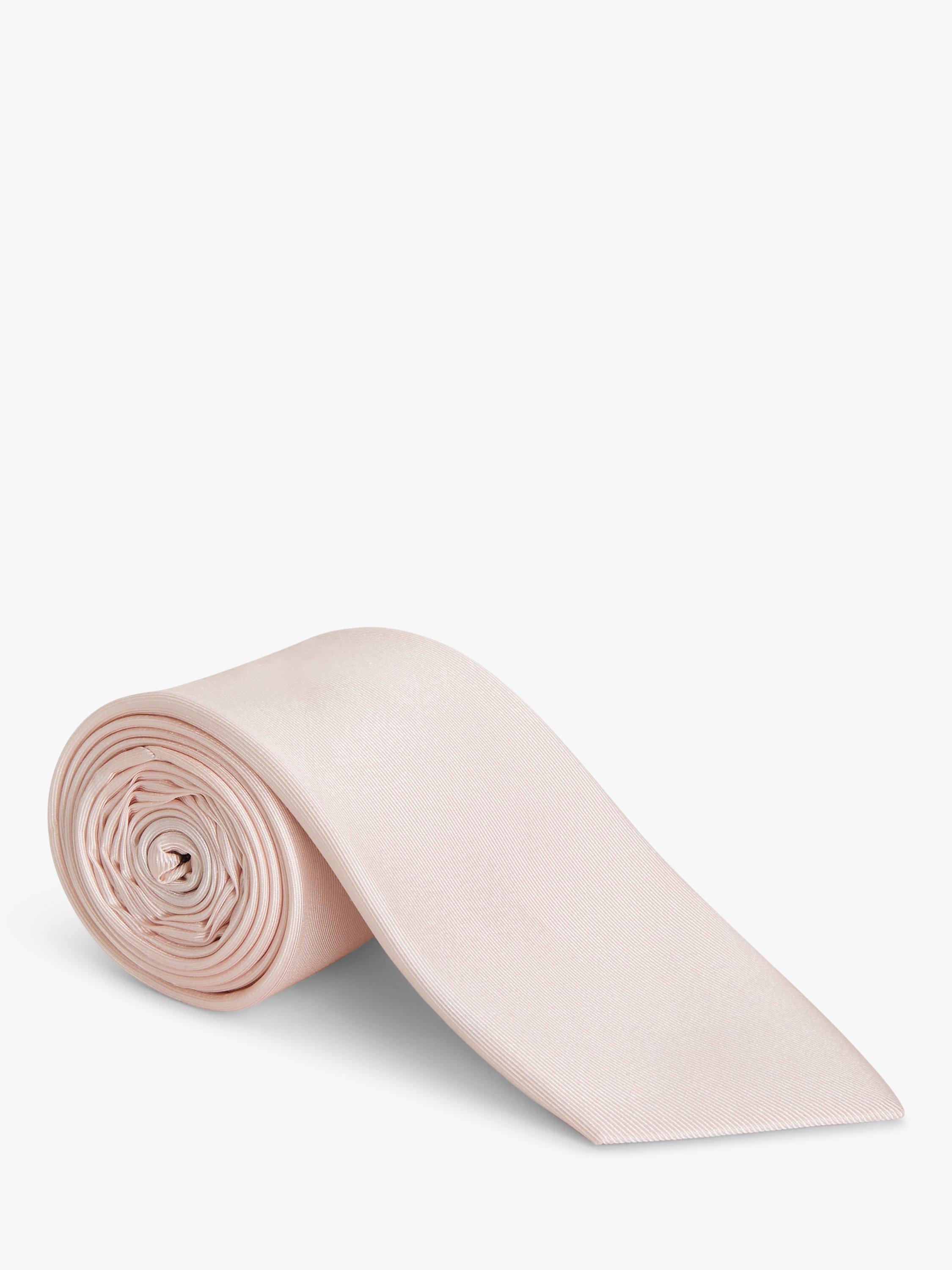 John Lewis Twill Silk Tie, Pink Light