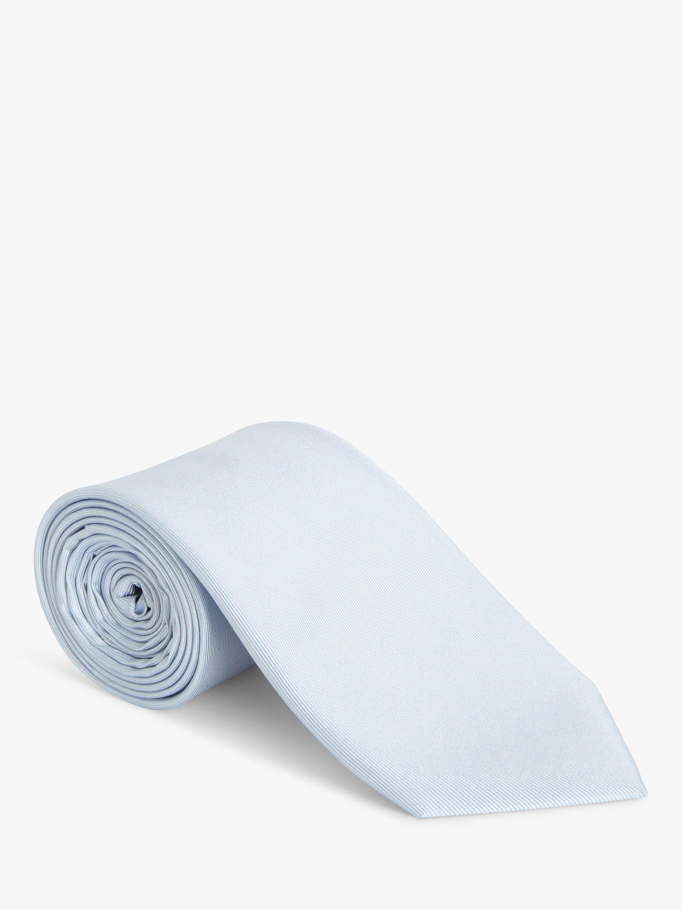 John Lewis Twill Silk Tie, Light Blue