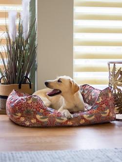 Morris & Co. Strawberry Thief Dog Bed, Red, Red