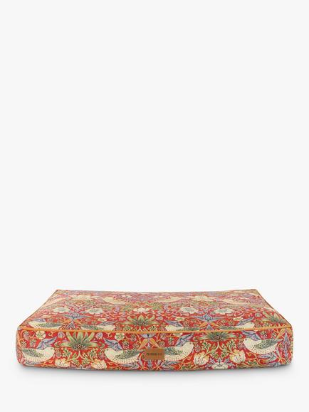 Morris & Co. Strawberry Thief Dog Mattress, Red - view 2, Red