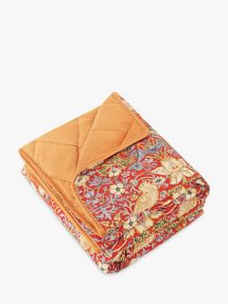 Morris & Co. Strawberry Thief Pet Blanket, Red, Red