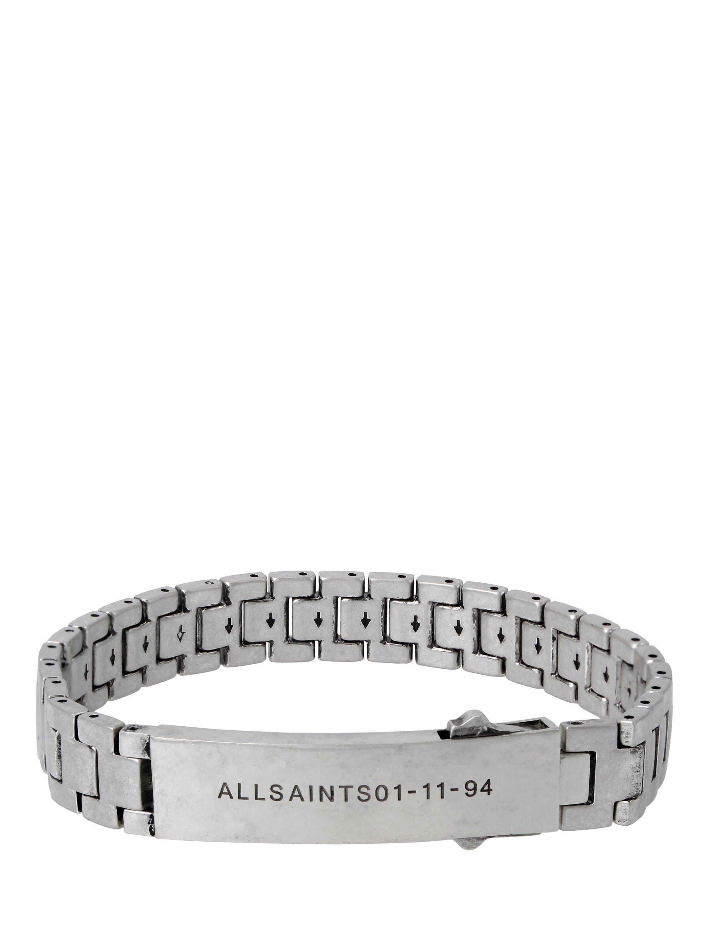 AllSaints Men's Watch Band Link Bracelet, Warm Silver