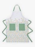 John Lewis Spring Floral Cotton Apron, Green/Multi