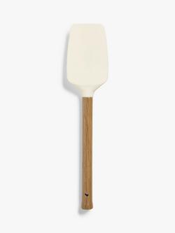 John Lewis Wood Handle Silicone Head Scraper, Natural/White, Natural/White