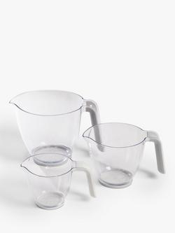 John Lewis Stacking Measuring Jugs, Set of 3 - view 2, Grey Mid
