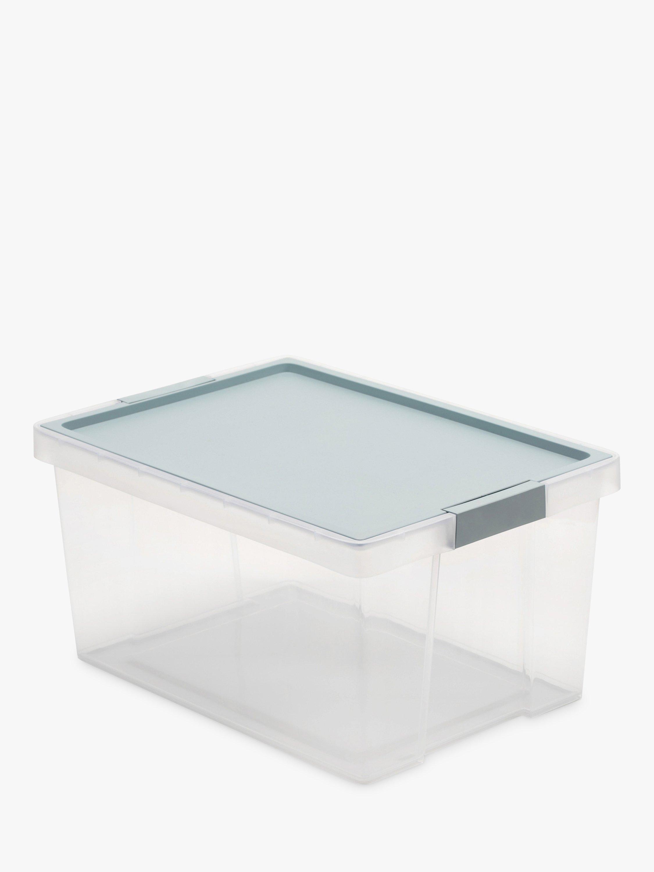 TATAY Hinge Lid Storage Box, Light Blue, 35L