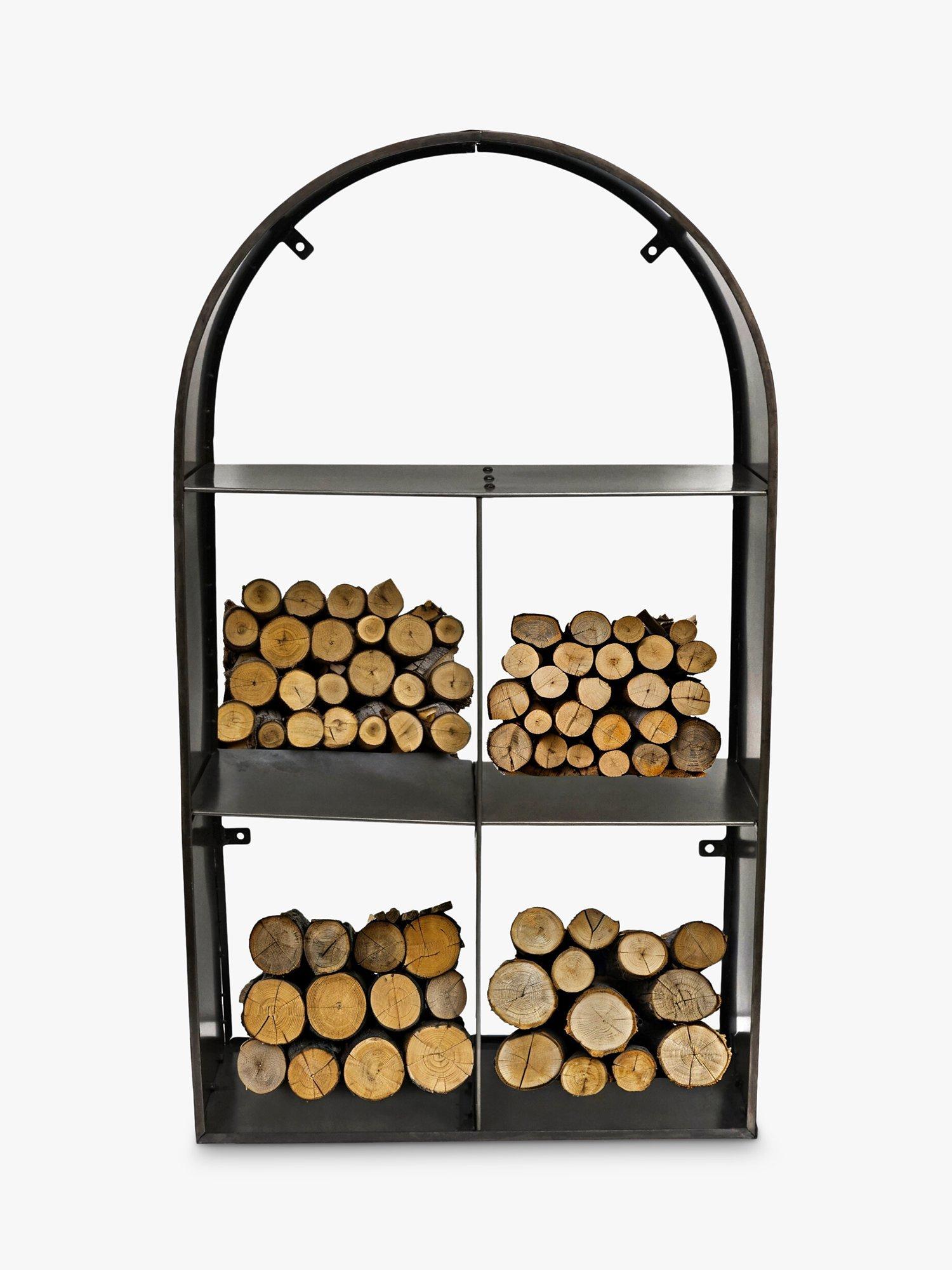Ivyline Archway Metal Log Store Black
