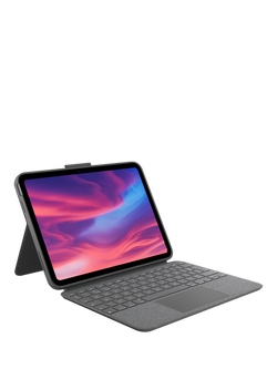 Logitech Combo Touch Full-Size Backlit Keyboard Cover for iPad (10th Gen & A16), Oxford Grey, Oxford Grey
