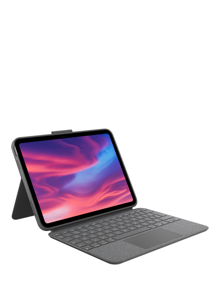 Logitech Combo Touch Full-Size Backlit Keyboard Cover for iPad (10th Gen & A16), Oxford Grey, Oxford Grey