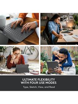 Logitech Combo Touch Full-Size Backlit Keyboard Cover for iPad (10th Gen & A16), Oxford Grey - view 2, Oxford Grey