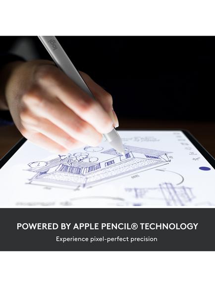 Logitech Crayon Digital Pencil with USB-C for All Apple iPads with USB-C Ports (2018 & Later), Oxford Grey - view 2, Oxford Grey