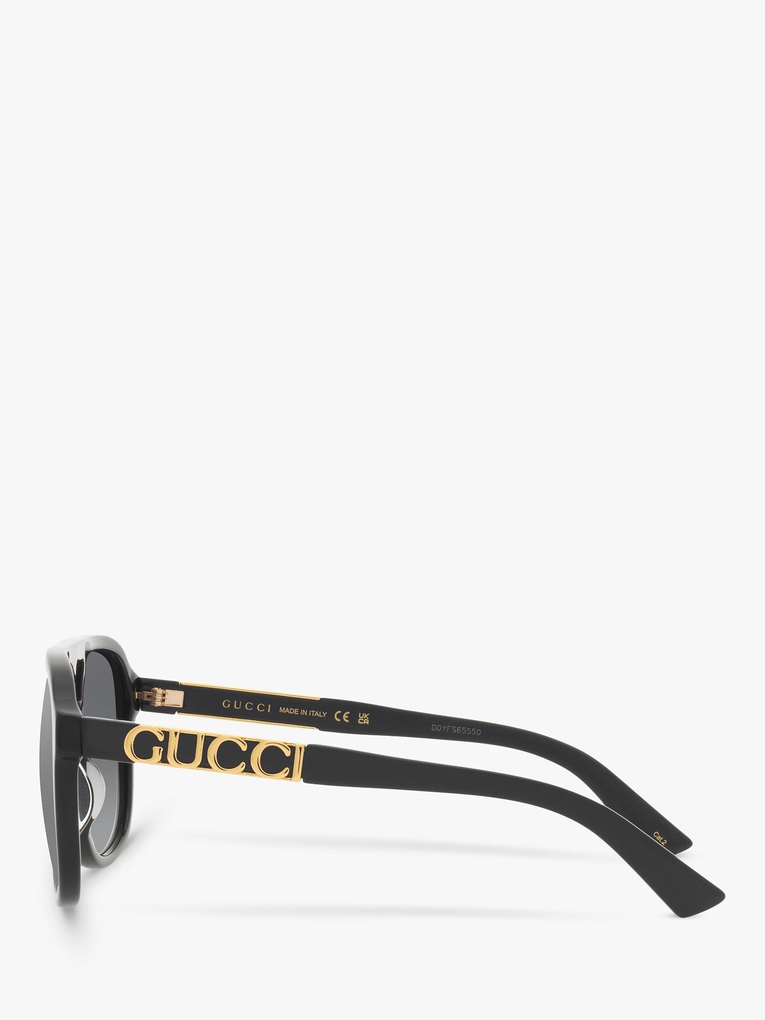 Product image 4 of 11, which shows Gucci GG1188S Men's Aviator Sunglasses, Black