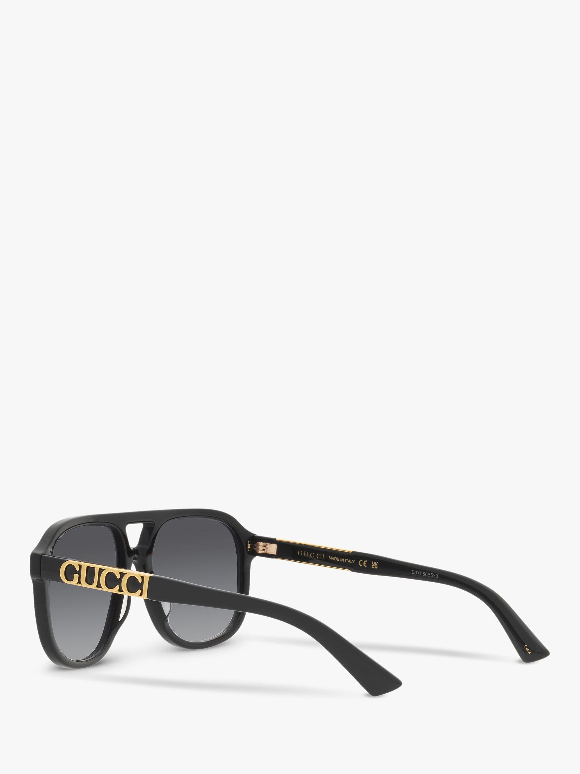 Product image 5 of 11, which shows Gucci GG1188S Men's Aviator Sunglasses, Black