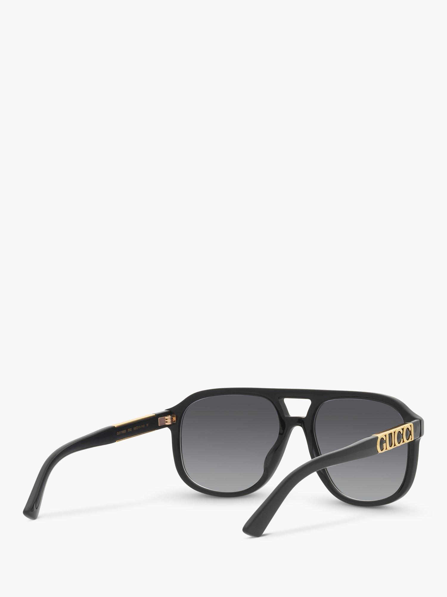 Product image 8 of 11, which shows Gucci GG1188S Men's Aviator Sunglasses, Black