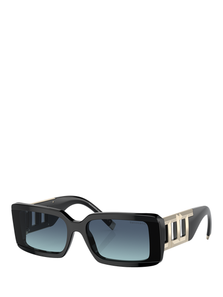 Tiffany & Co TF4197800 Rectangular Gradient Sunglasses, Black/Blue, Black/Blue