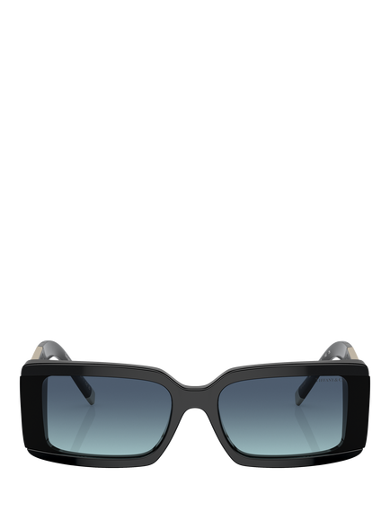 Tiffany & Co TF4197800 Rectangular Gradient Sunglasses, Black/Blue - view 2, Black/Blue