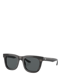 Armani Exchange AR8171 Men's D-Frame Sunglasses, Shiny Grey/Grey, Shiny Grey/Grey