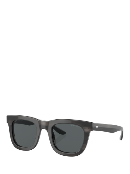 Armani Exchange AR8171 Men's D-Frame Sunglasses, Shiny Grey/Grey, Shiny Grey/Grey