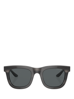 Armani Exchange AR8171 Men's D-Frame Sunglasses, Shiny Grey/Grey - view 2, Shiny Grey/Grey