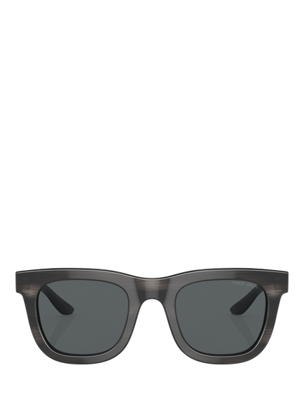 Armani Exchange AR8171 Men's D-Frame Sunglasses, Shiny Grey/Grey - view 2, Shiny Grey/Grey