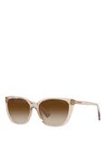 Ralph RA5274 Women's Butterfly Shape Sunglasses, Clear Beige/Brown Gradient