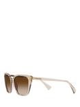 Ralph RA5274 Women's Butterfly Shape Sunglasses, Clear Beige/Brown Gradient
