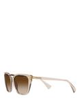 Ralph RA5274 Women's Butterfly Shape Sunglasses, Clear Beige/Brown Gradient