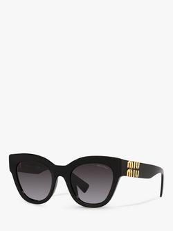 Miu Miu MU01YS Women's Cat's Eye Sunglasses, Black, Black
