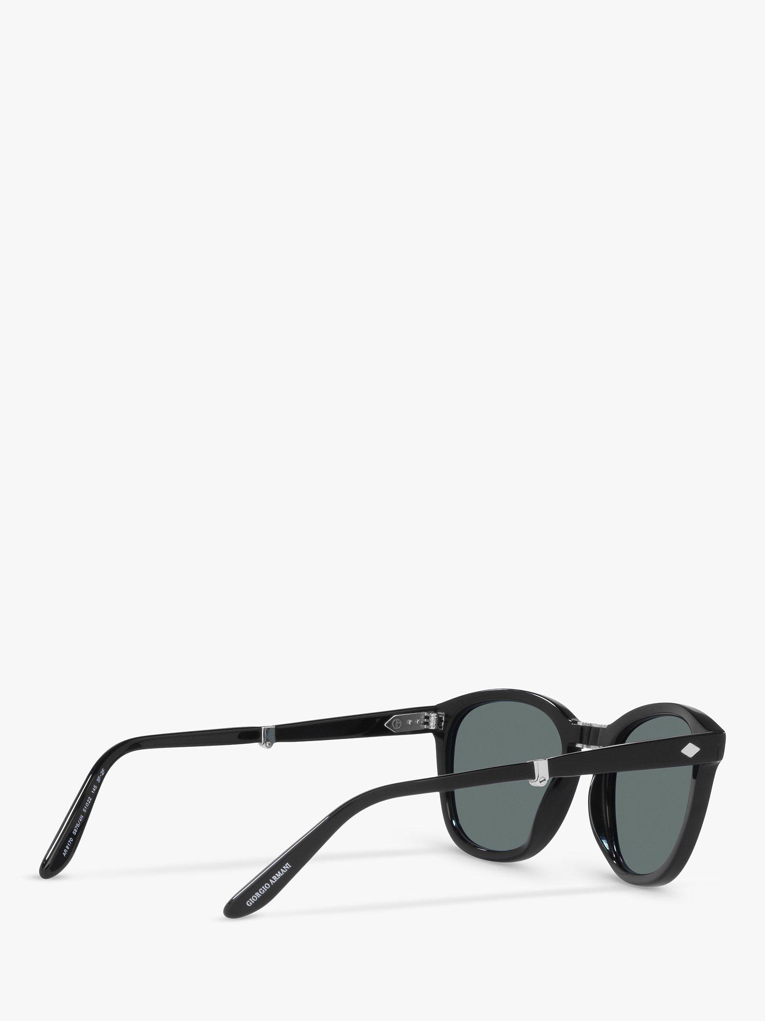 Product image 9 of 11, which shows Armani Exchange AR8170 Men's Round Sunglasses, Black