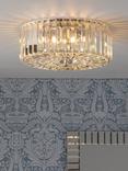 Laura Ashley Fernhurst Flush Ceiling Light, Polished Chrome